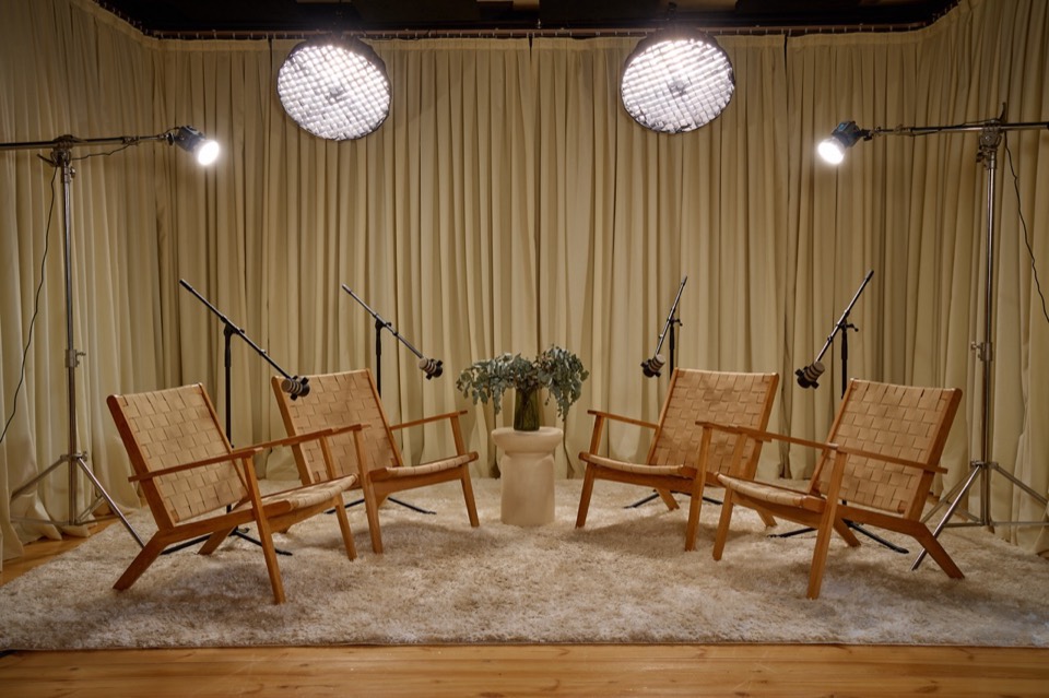 Podcast Corner set 12 — podcast studio interior for 3–4 people, Tbilisi