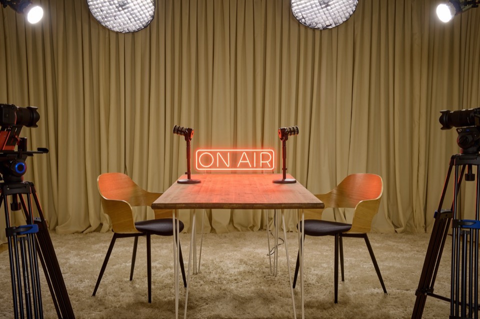 Podcast Corner set 15 — podcast studio interior for 1–2 people, Tbilisi