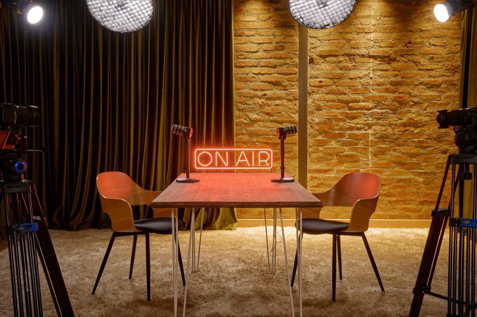 Podcast Corner set 17 — podcast studio interior for 1–2 people, Tbilisi
