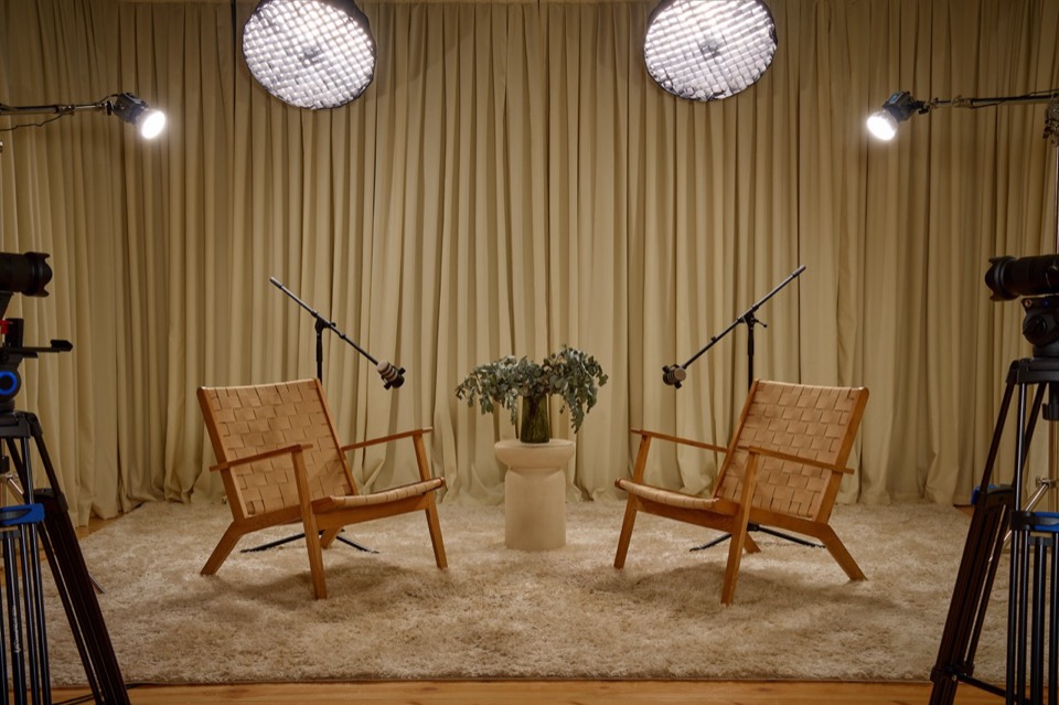 Podcast Corner set 6 — podcast studio interior for 1–2 people, Tbilisi