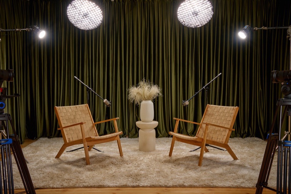 Podcast Corner set 8 — podcast studio interior for 1–2 people, Tbilisi